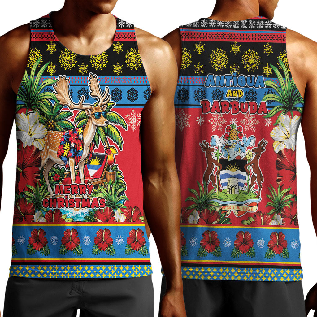 Afro-Antiguan and Barbudan Christmas Men Tank Top This Fallow Deer Needs A Beach Retreat