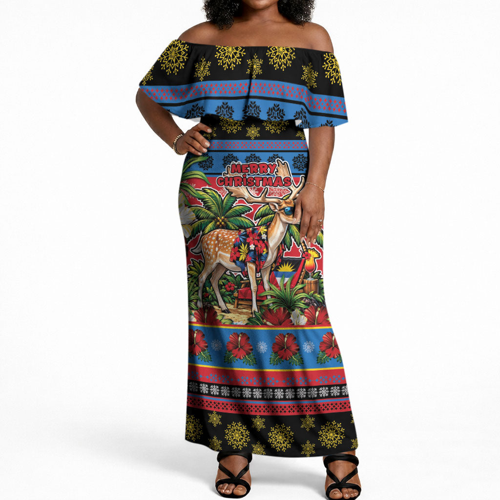 Afro-Antiguan and Barbudan Christmas Off Shoulder Maxi Dress This Fallow Deer Needs A Beach Retreat