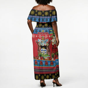 Afro-Antiguan and Barbudan Christmas Off Shoulder Maxi Dress This Fallow Deer Needs A Beach Retreat
