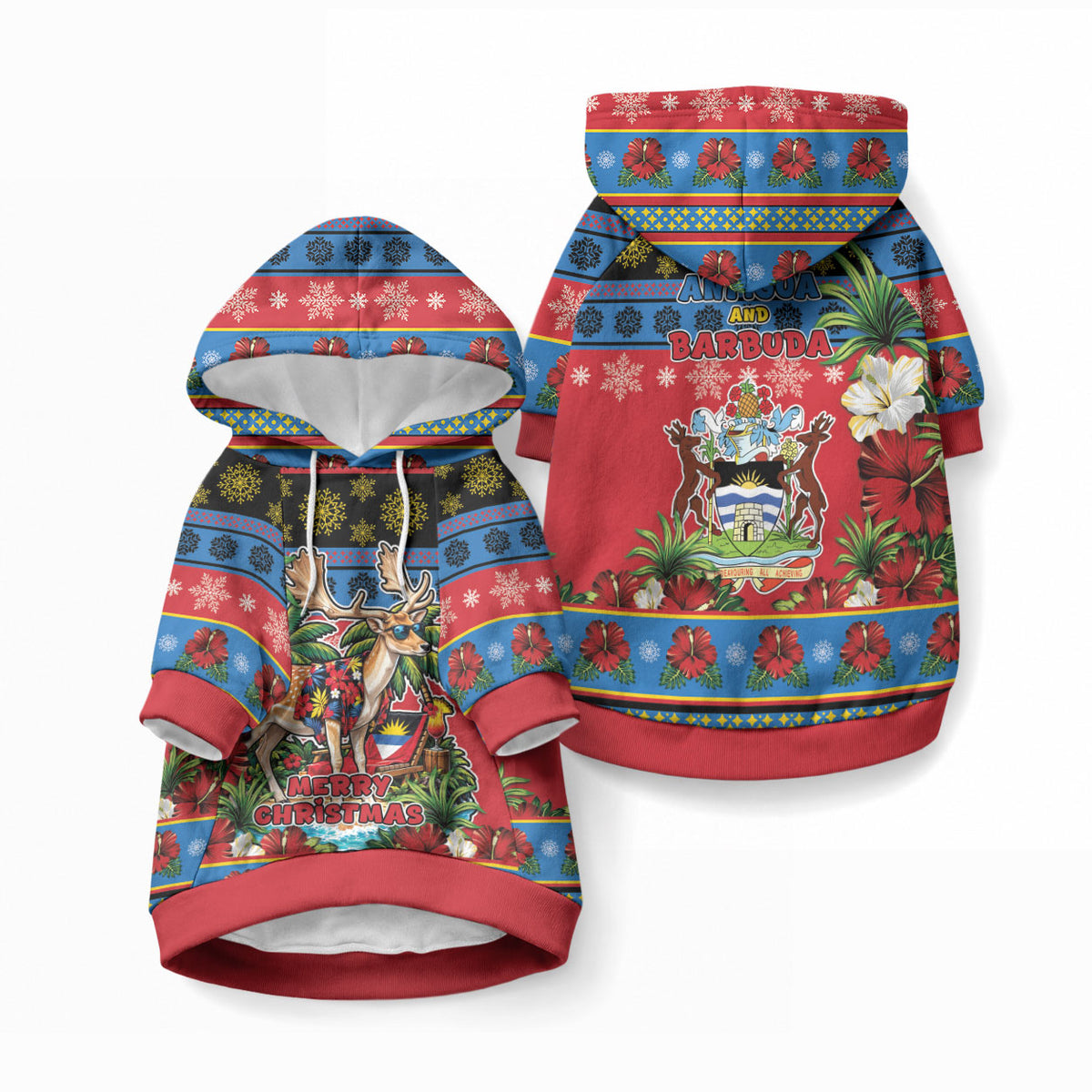 Afro-Antiguan and Barbudan Christmas Pet Hoodie This Fallow Deer Needs A Beach Retreat