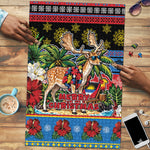 Afro-Antiguan and Barbudan Christmas Puzzle This Fallow Deer Needs A Beach Retreat
