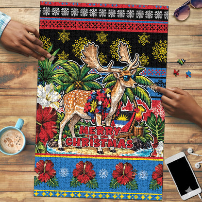 Afro-Antiguan and Barbudan Christmas Puzzle This Fallow Deer Needs A Beach Retreat