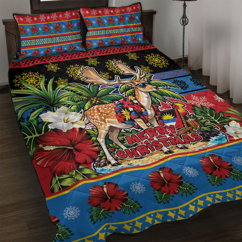 Afro-Antiguan and Barbudan Christmas Quilt Bed Set This Fallow Deer Needs A Beach Retreat