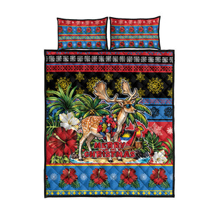 Afro-Antiguan and Barbudan Christmas Quilt Bed Set This Fallow Deer Needs A Beach Retreat