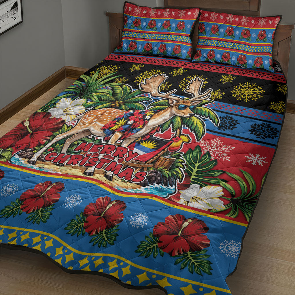 Afro-Antiguan and Barbudan Christmas Quilt Bed Set This Fallow Deer Needs A Beach Retreat