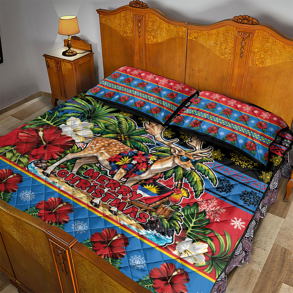 Afro-Antiguan and Barbudan Christmas Quilt Bed Set This Fallow Deer Needs A Beach Retreat