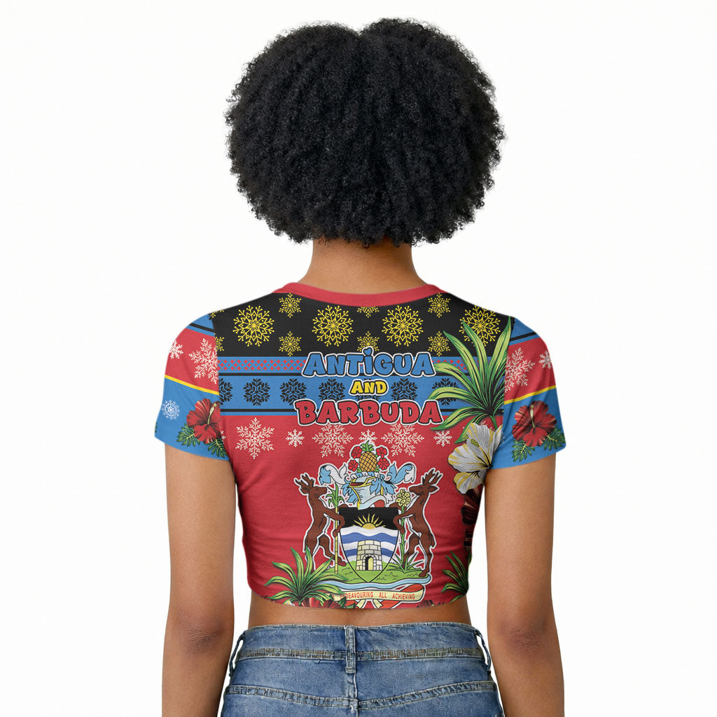 Afro-Antiguan and Barbudan Christmas Raglan Cropped T shirt This Fallow Deer Needs A Beach Retreat