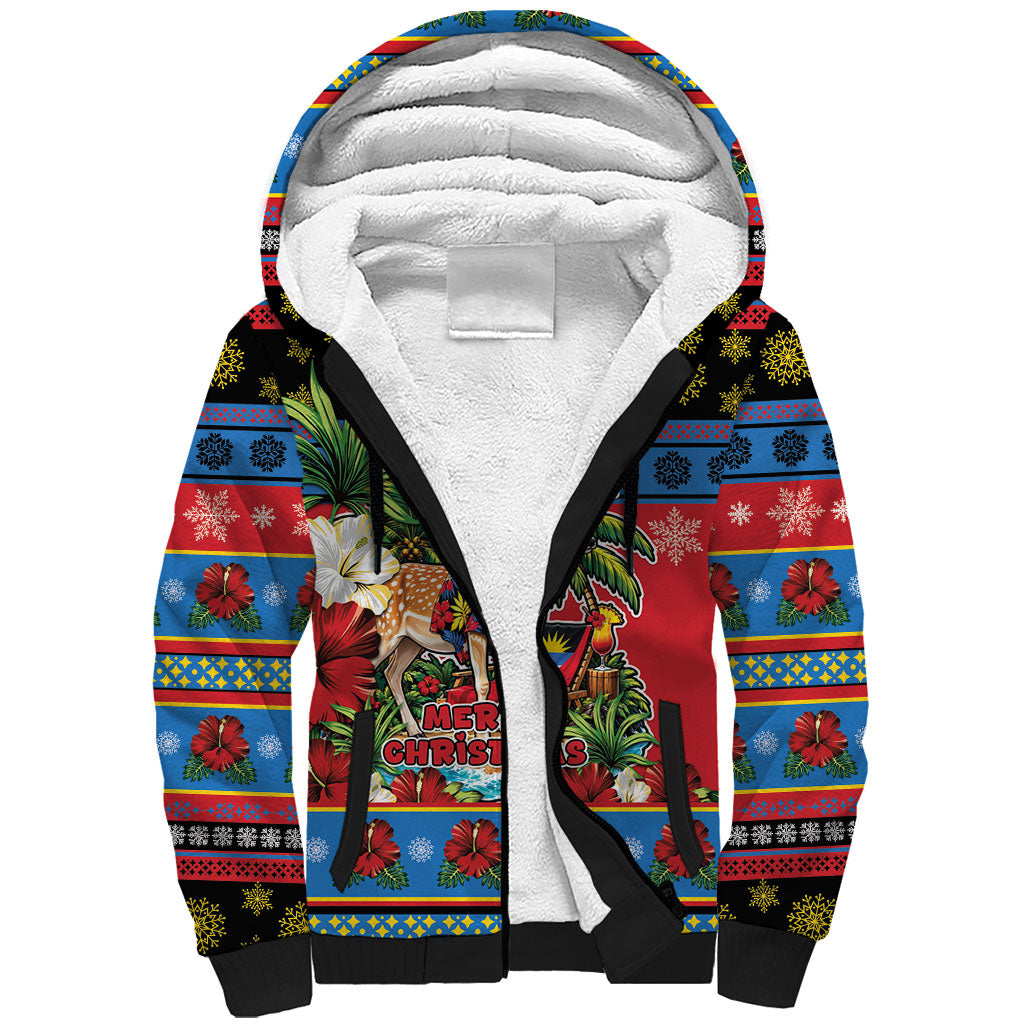 Afro-Antiguan and Barbudan Christmas Sherpa Hoodie This Fallow Deer Needs A Beach Retreat