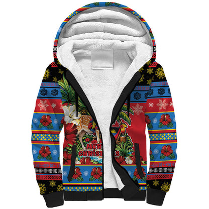 Afro-Antiguan and Barbudan Christmas Sherpa Hoodie This Fallow Deer Needs A Beach Retreat