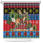 Afro-Antiguan and Barbudan Christmas Shower Curtain This Fallow Deer Needs A Beach Retreat