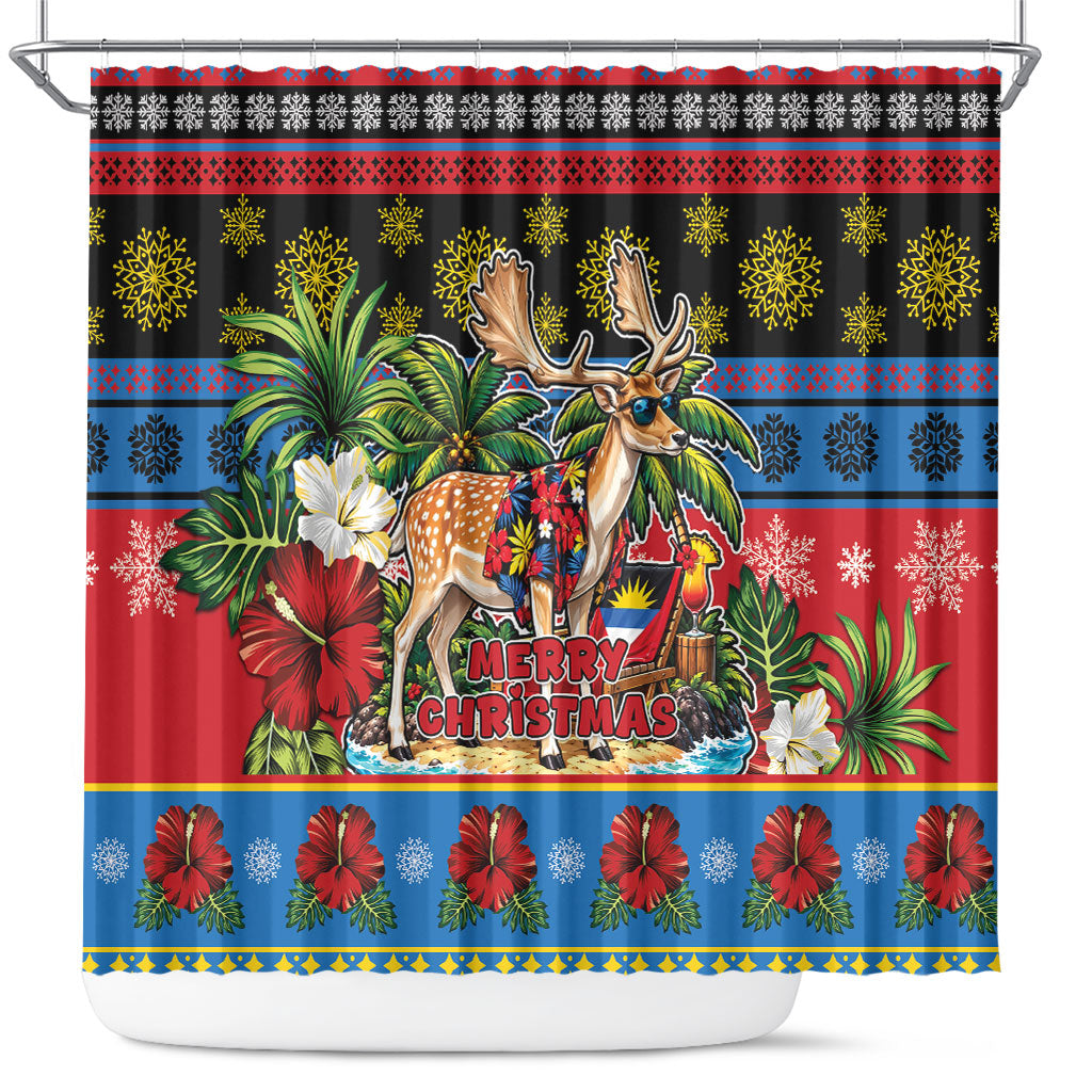 Afro-Antiguan and Barbudan Christmas Shower Curtain This Fallow Deer Needs A Beach Retreat
