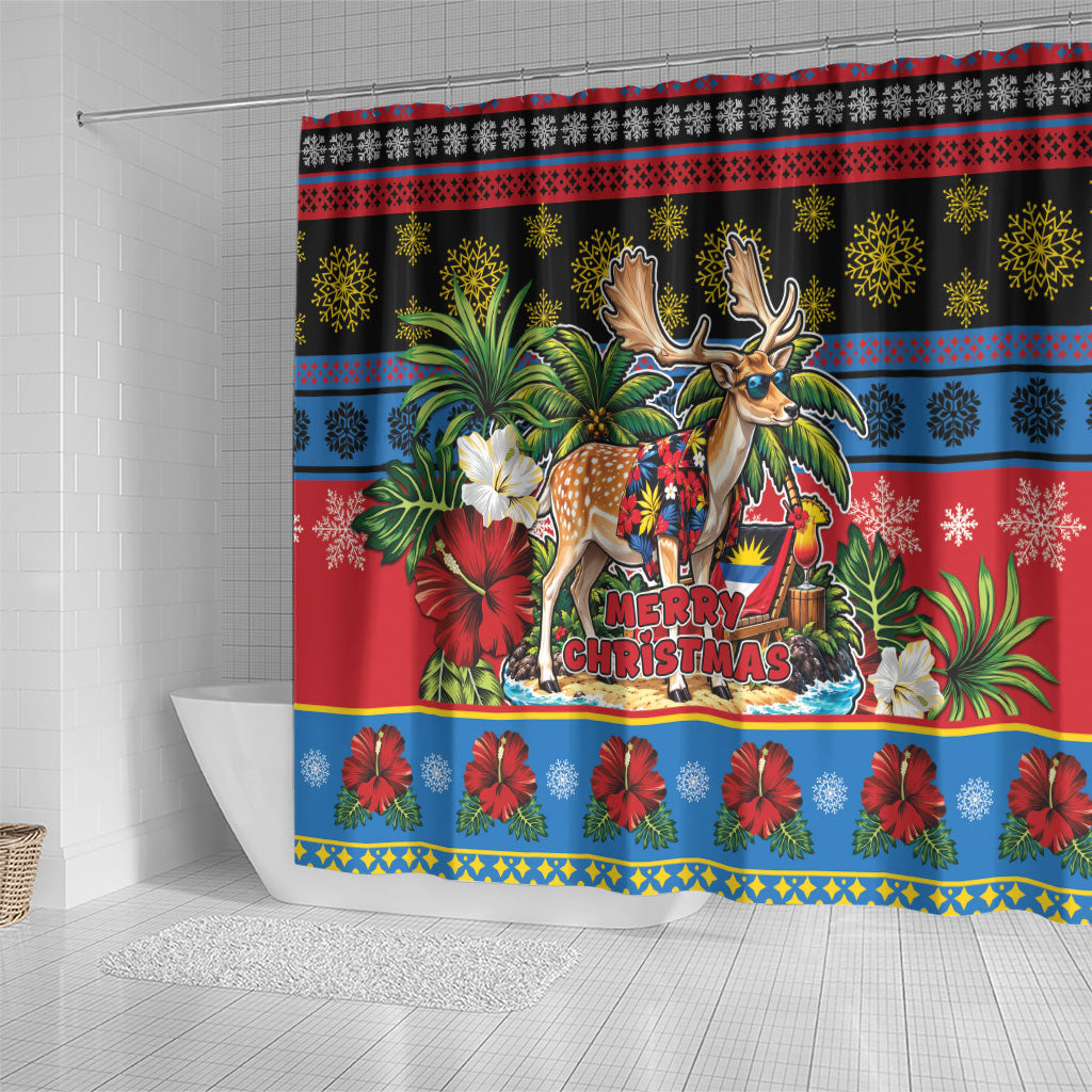 Afro-Antiguan and Barbudan Christmas Shower Curtain This Fallow Deer Needs A Beach Retreat