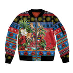 Afro-Antiguan and Barbudan Christmas Sleeve Zip Bomber Jacket This Fallow Deer Needs A Beach Retreat
