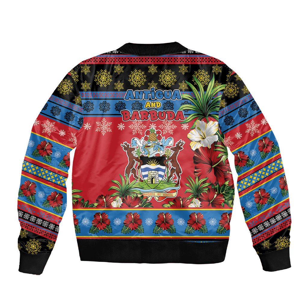 Afro-Antiguan and Barbudan Christmas Sleeve Zip Bomber Jacket This Fallow Deer Needs A Beach Retreat
