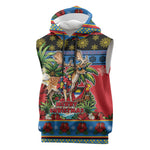 Afro-Antiguan and Barbudan Christmas Sleeveless Hoodie This Fallow Deer Needs A Beach Retreat