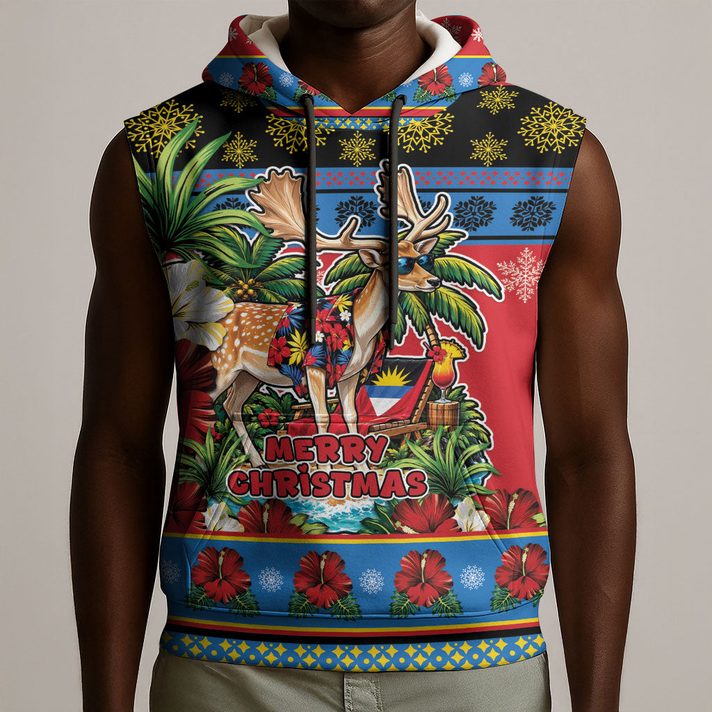 Afro-Antiguan and Barbudan Christmas Sleeveless Hoodie This Fallow Deer Needs A Beach Retreat