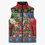Afro-Antiguan and Barbudan Christmas Sleeveless Puffer Jacket This Fallow Deer Needs A Beach Retreat