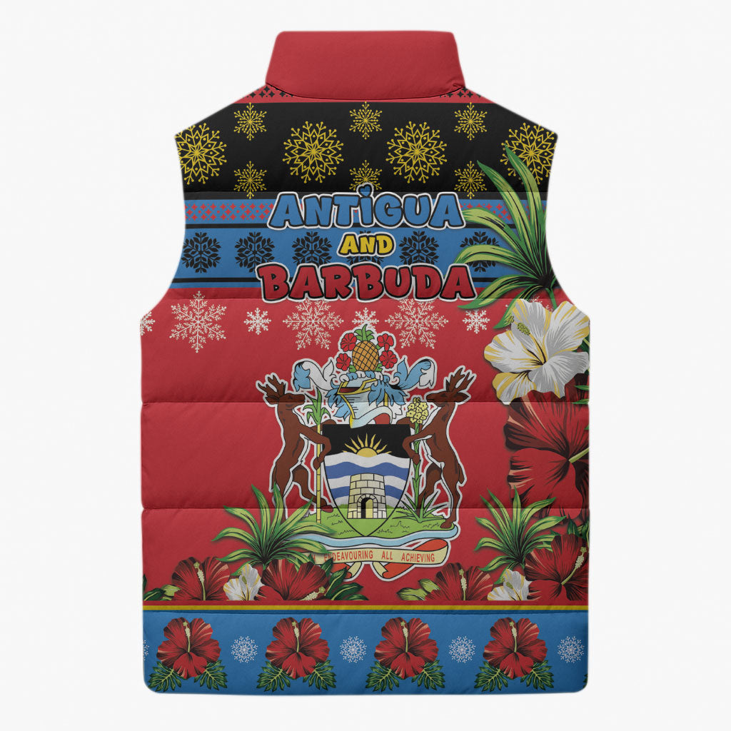 Afro-Antiguan and Barbudan Christmas Sleeveless Puffer Jacket This Fallow Deer Needs A Beach Retreat