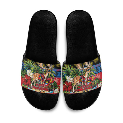 Afro-Antiguan and Barbudan Christmas Slide Sandals This Fallow Deer Needs A Beach Retreat