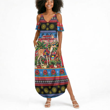 Afro-Antiguan and Barbudan Christmas Summer Maxi Dress This Fallow Deer Needs A Beach Retreat