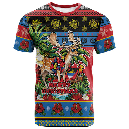 Afro-Antiguan and Barbudan Christmas T shirt This Fallow Deer Needs A Beach Retreat