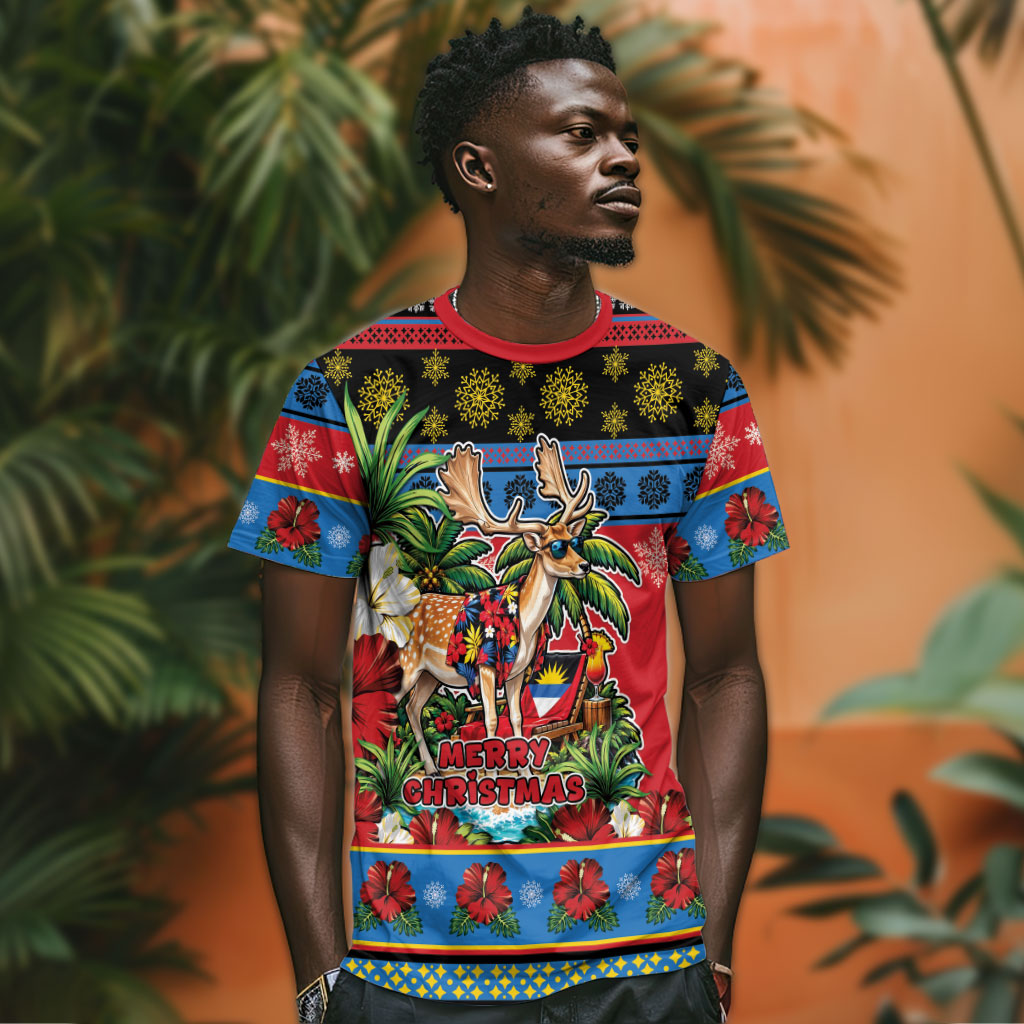 Afro-Antiguan and Barbudan Christmas T shirt This Fallow Deer Needs A Beach Retreat
