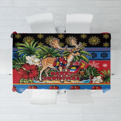 Afro-Antiguan and Barbudan Christmas Tablecloth This Fallow Deer Needs A Beach Retreat