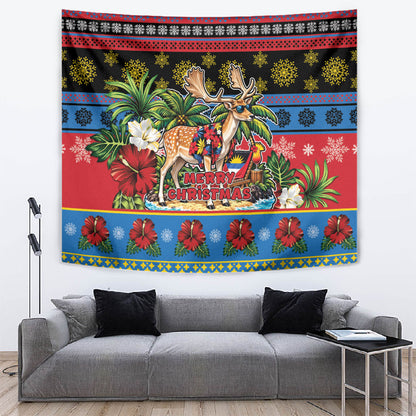 Afro-Antiguan and Barbudan Christmas Tapestry This Fallow Deer Needs A Beach Retreat
