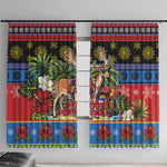 Afro-Antiguan and Barbudan Christmas Window Curtain This Fallow Deer Needs A Beach Retreat