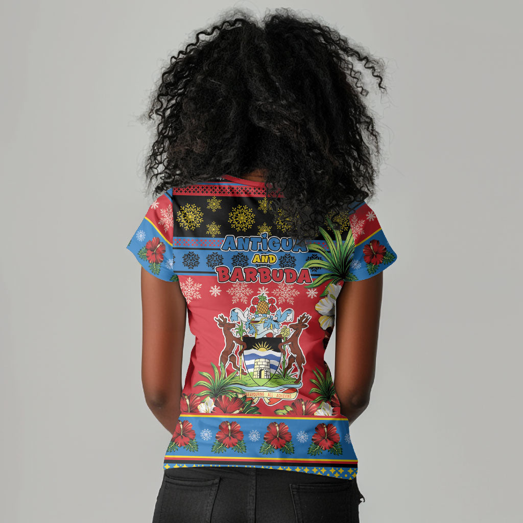 Afro-Antiguan and Barbudan Christmas Women V-Neck T-Shirt This Fallow Deer Needs A Beach Retreat