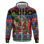 Afro-Antiguan and Barbudan Christmas Zip Hoodie This Fallow Deer Needs A Beach Retreat