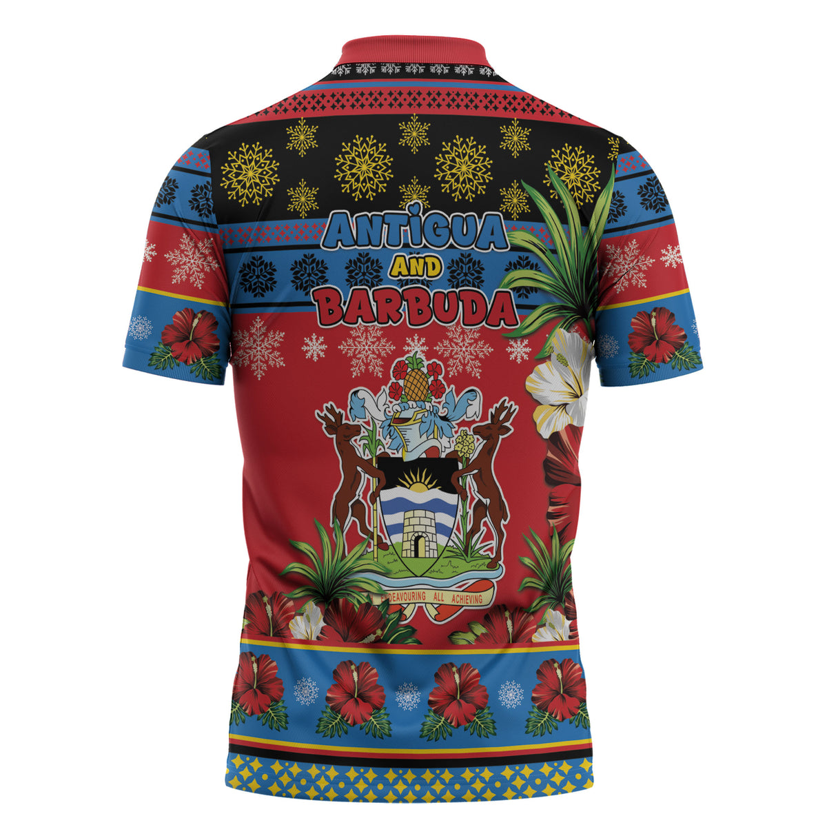 Afro-Antiguan and Barbudan Christmas Zipper Polo Shirt This Fallow Deer Needs A Beach Retreat