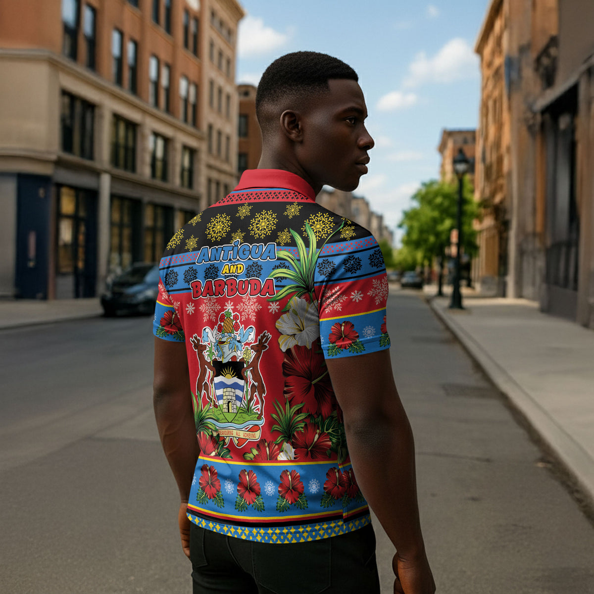Afro-Antiguan and Barbudan Christmas Zipper Polo Shirt This Fallow Deer Needs A Beach Retreat