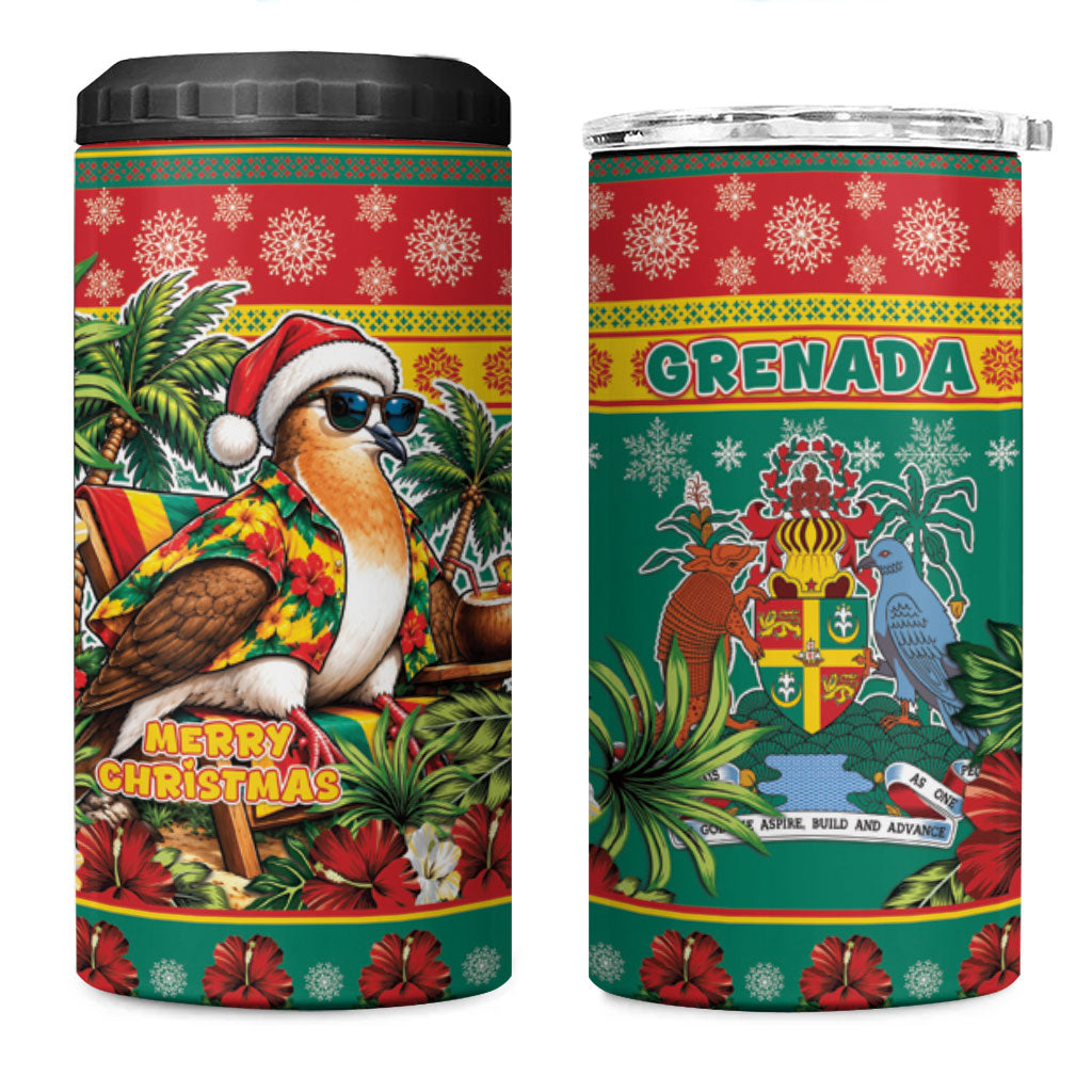 Afro-Grenadian Christmas 4 in 1 Can Cooler Tumbler This Grenada Dove Needs A Beach Retreat