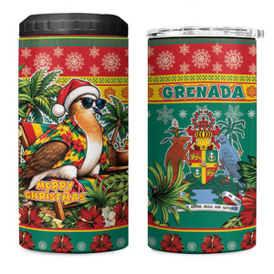 Afro-Grenadian Christmas 4 in 1 Can Cooler Tumbler This Grenada Dove Needs A Beach Retreat