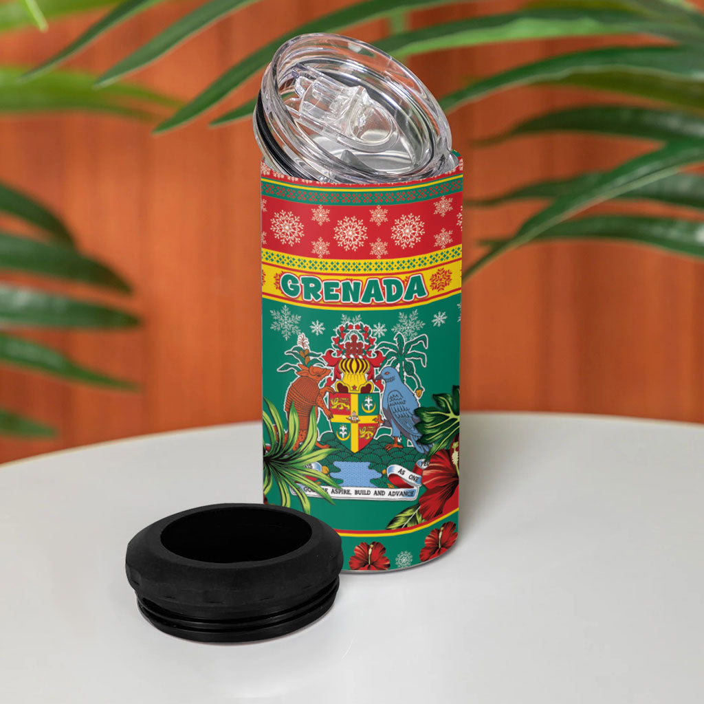 Afro-Grenadian Christmas 4 in 1 Can Cooler Tumbler This Grenada Dove Needs A Beach Retreat