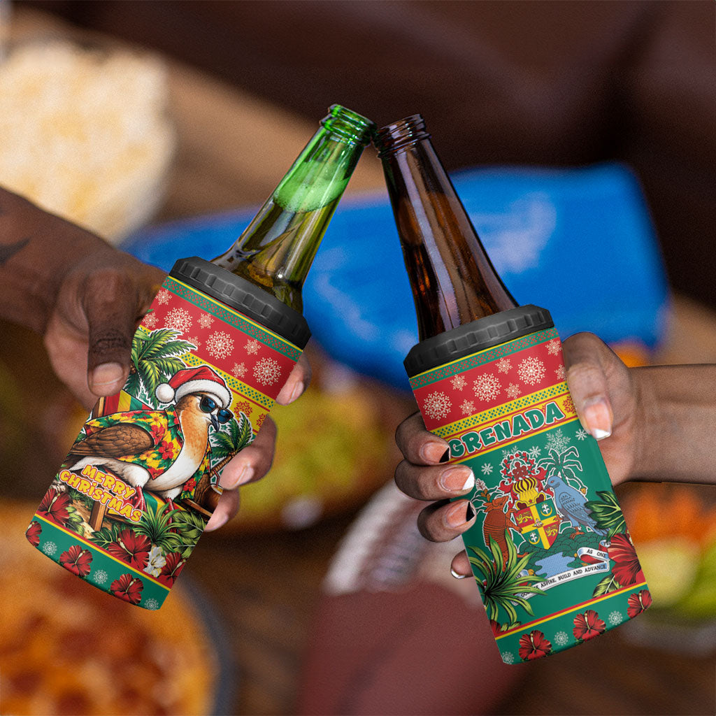 Afro-Grenadian Christmas 4 in 1 Can Cooler Tumbler This Grenada Dove Needs A Beach Retreat