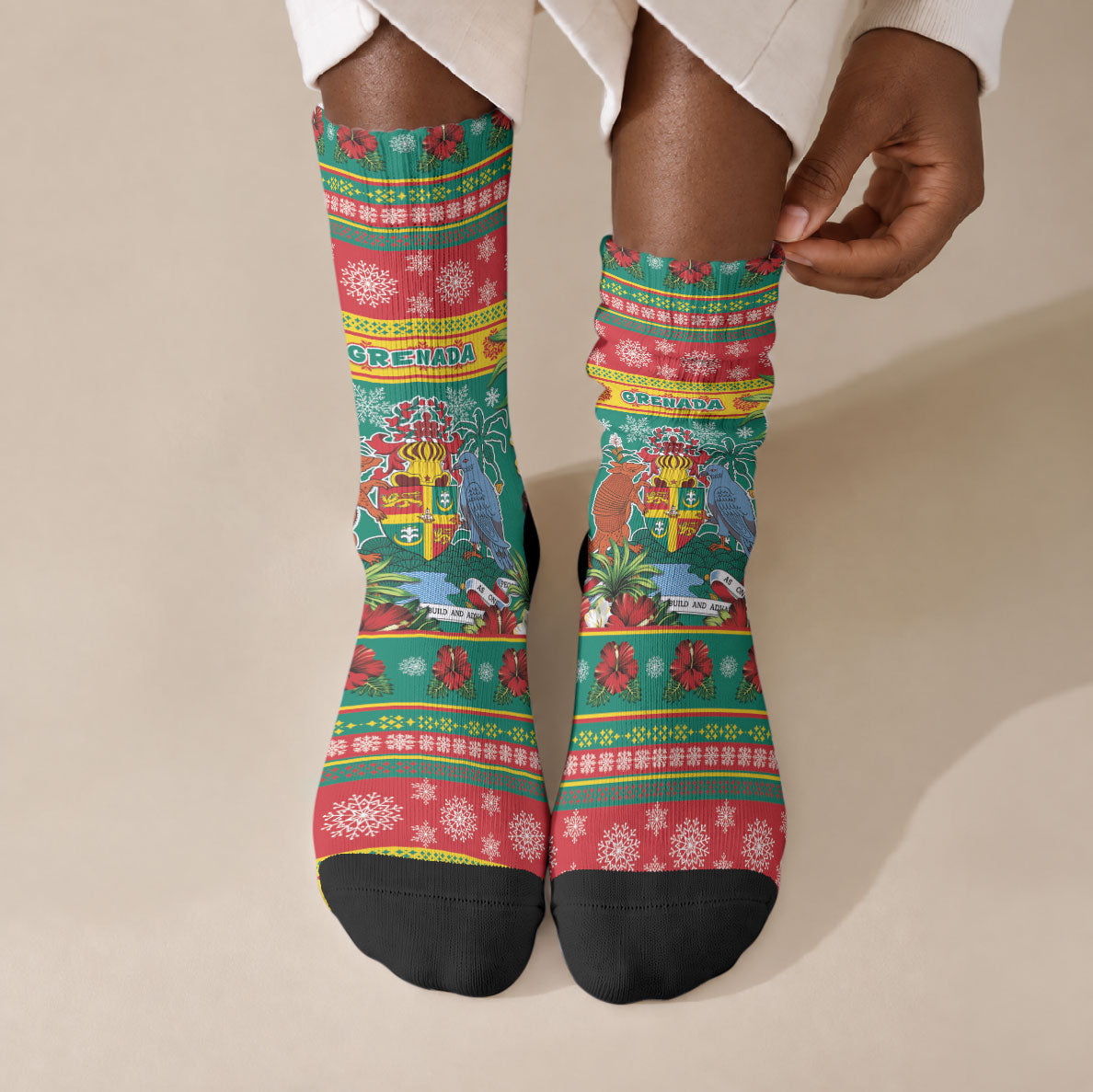 Afro-Grenadian Christmas Crew Socks This Grenada Dove Needs A Beach Retreat