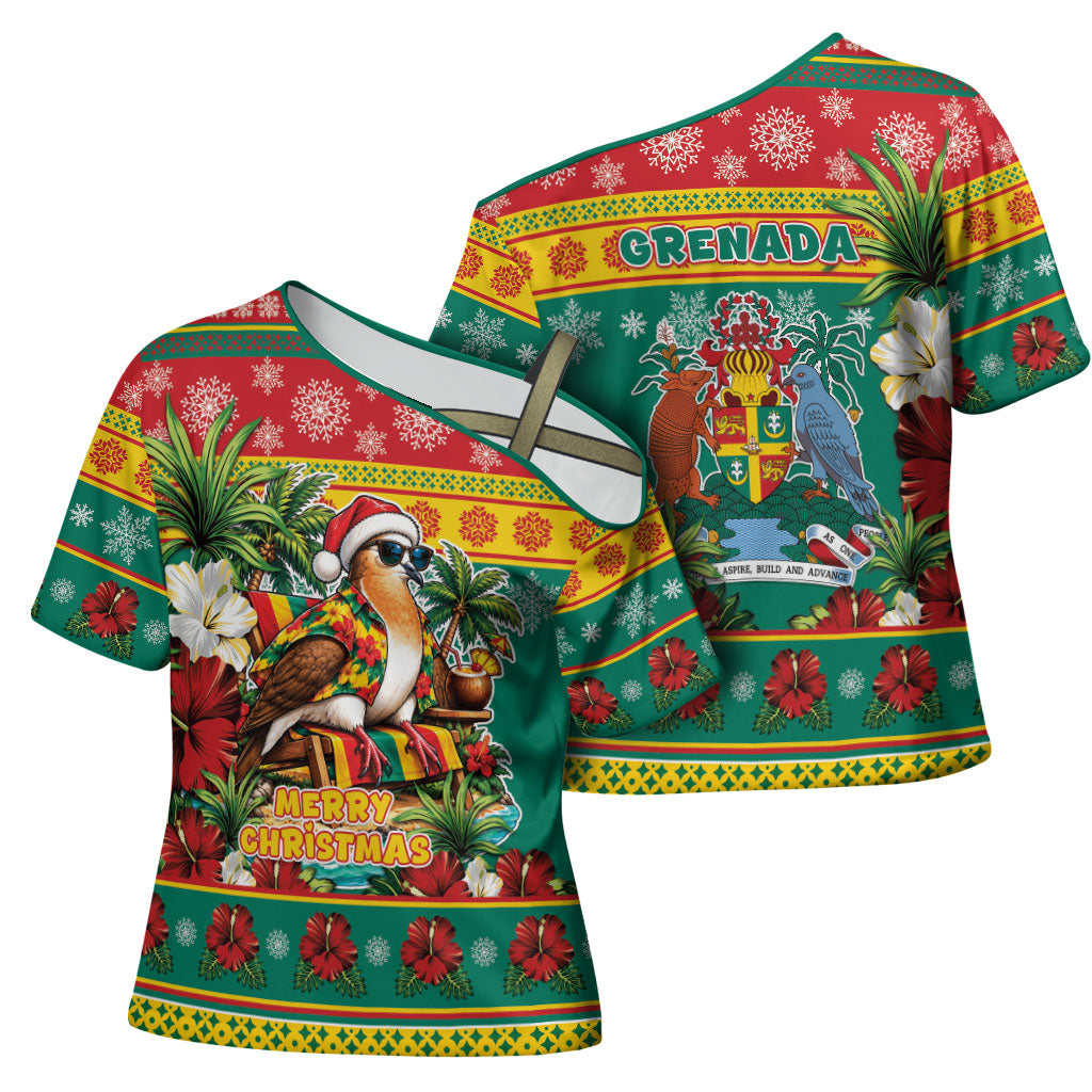 Afro-Grenadian Christmas Cross Shoulder Shirt This Grenada Dove Needs A Beach Retreat
