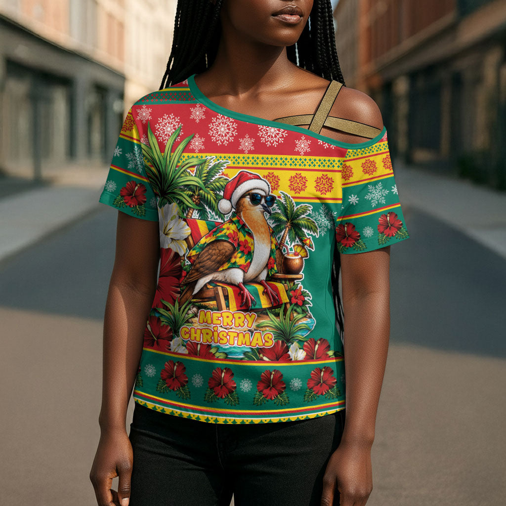 Afro-Grenadian Christmas Cross Shoulder Shirt This Grenada Dove Needs A Beach Retreat