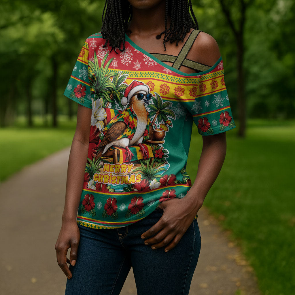 Afro-Grenadian Christmas Cross Shoulder Shirt This Grenada Dove Needs A Beach Retreat