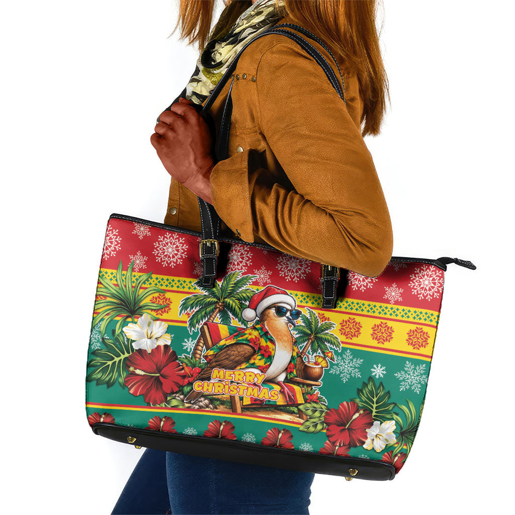 Afro-Grenadian Christmas Leather Tote Bag This Grenada Dove Needs A Beach Retreat