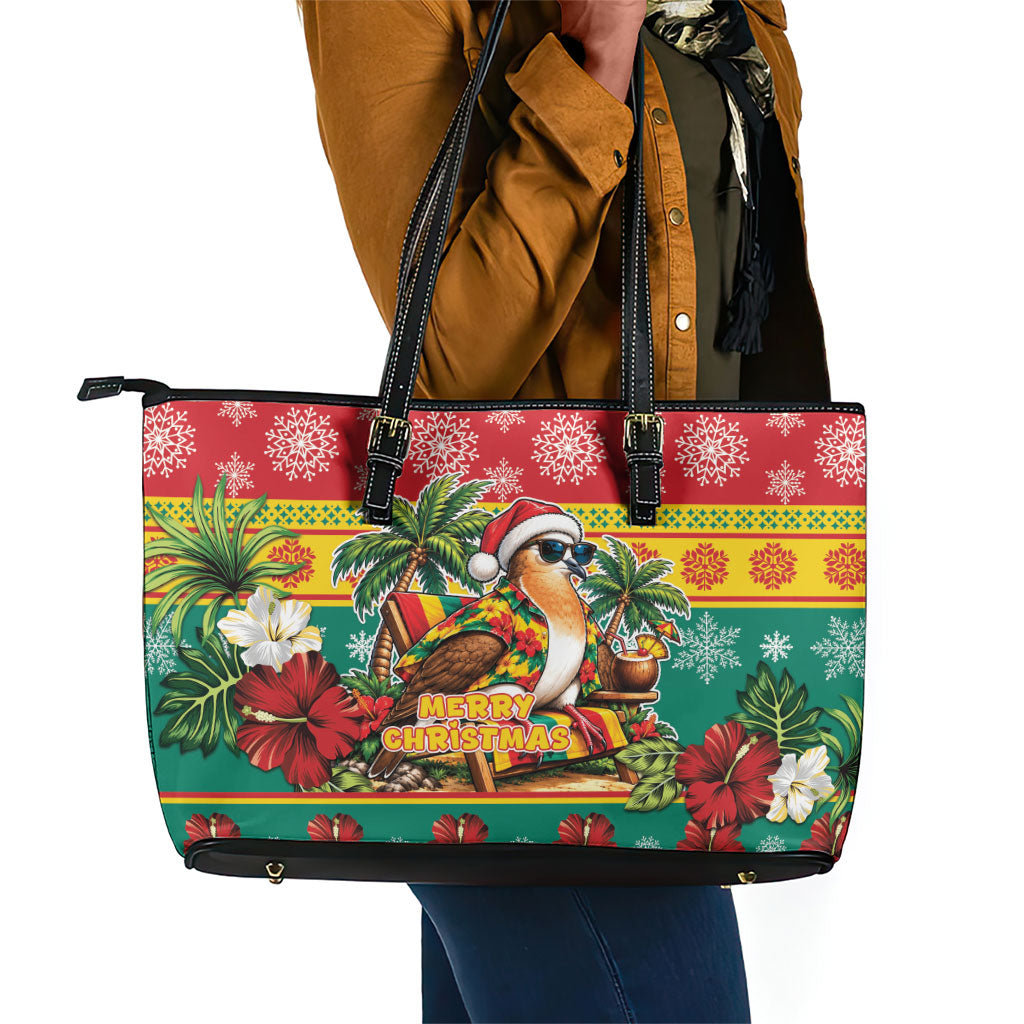 Afro-Grenadian Christmas Leather Tote Bag This Grenada Dove Needs A Beach Retreat