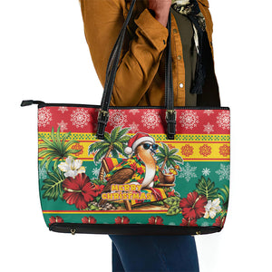 Afro-Grenadian Christmas Leather Tote Bag This Grenada Dove Needs A Beach Retreat