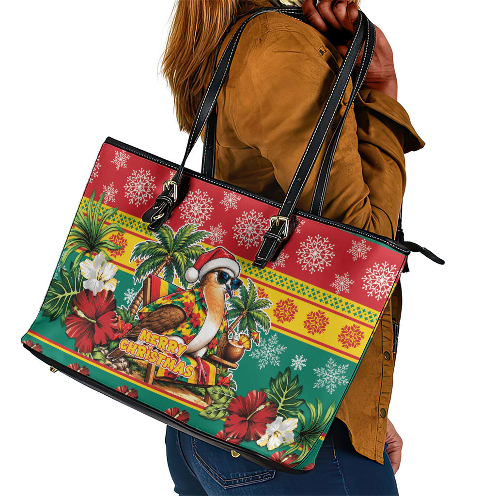Afro-Grenadian Christmas Leather Tote Bag This Grenada Dove Needs A Beach Retreat