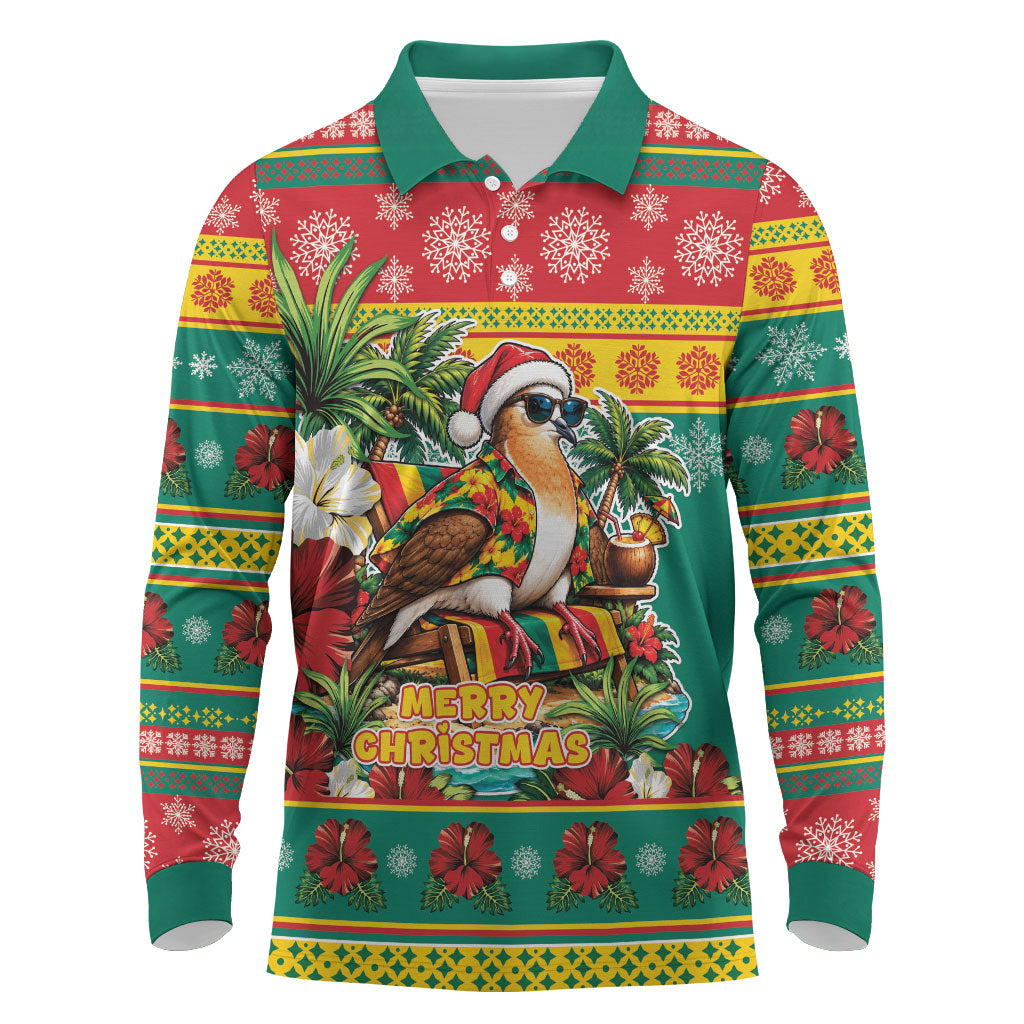 Afro-Grenadian Christmas Long Sleeve Polo Shirt This Grenada Dove Needs A Beach Retreat