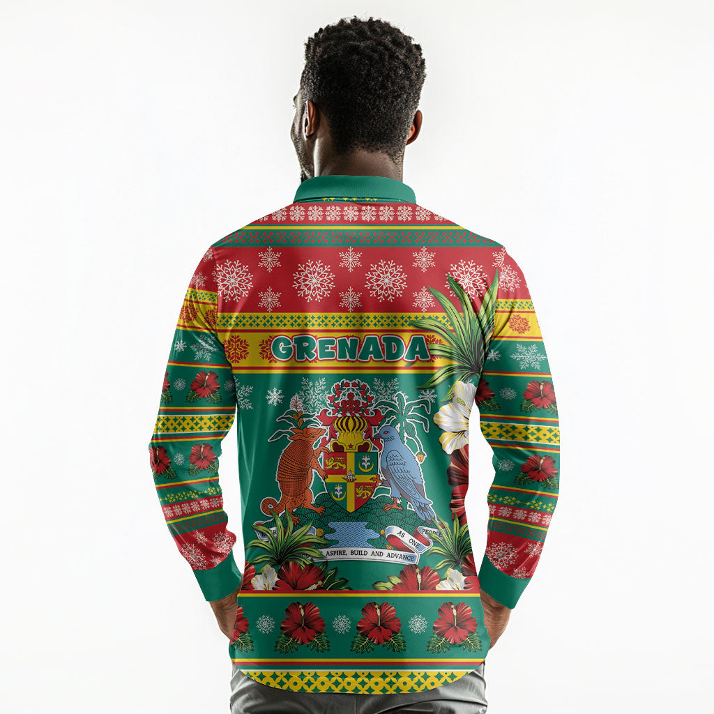 Afro-Grenadian Christmas Long Sleeve Polo Shirt This Grenada Dove Needs A Beach Retreat