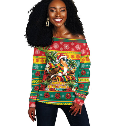 Afro-Grenadian Christmas Off Shoulder Sweater This Grenada Dove Needs A Beach Retreat