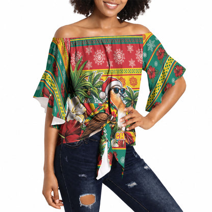Afro-Grenadian Christmas Off Shoulder Wrap Waist Top This Grenada Dove Needs A Beach Retreat