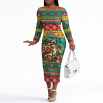 Afro-Grenadian Christmas Off The Shoulder Long Sleeve Dress This Grenada Dove Needs A Beach Retreat